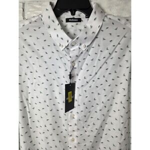 MURANO Men's size 2XT Tall long sleeve Button up Dinosaur print Cotton NWT